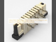 1.0mm Pitch Right Angle DIP Termination FPC Connector com bloqueio H=2.5mm 05A 50V FPC Receptacle